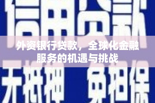 惠城外资银行贷款，全球化金融服务的机遇与挑战