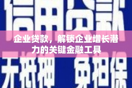 惠城企业贷款，解锁企业增长潜力的关键金融工具
