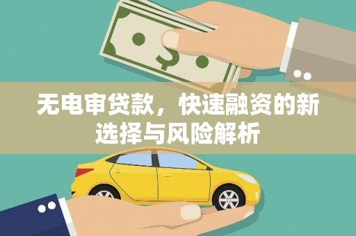 惠城无电审贷款，快速融资的新选择与风险解析